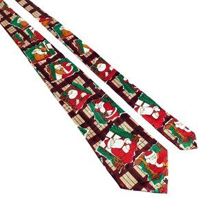 Golden Crown Mens Necktie Tie Christmas Santa Dressing Novelty Holiday Work Gift